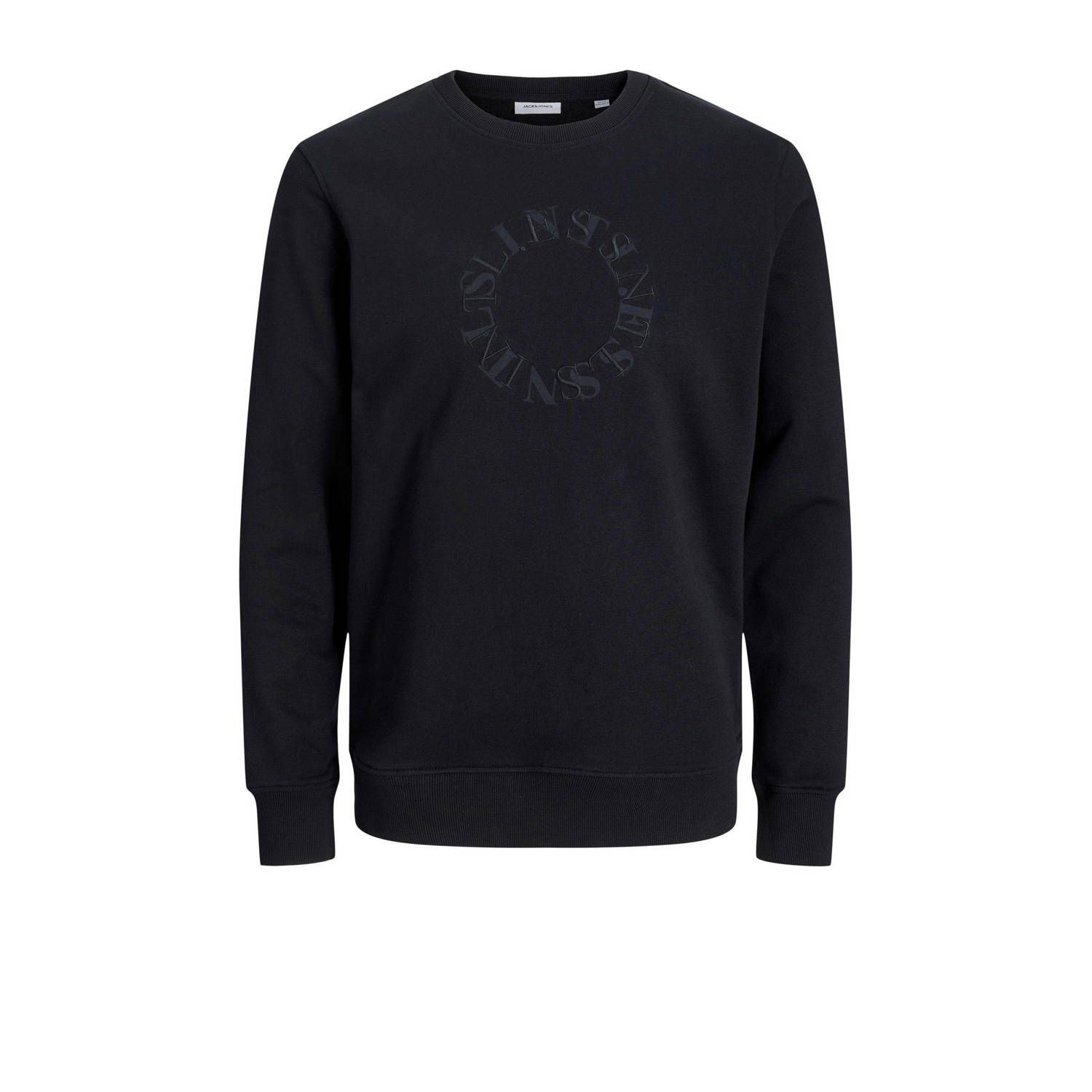JACK & JONES PLUS SIZE sweater JJLEE Plus Size met printopdruk zwart