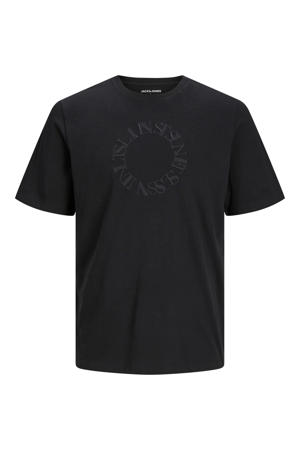 regular fit T-shirt JJLEE Plus Size met printopdruk zwart