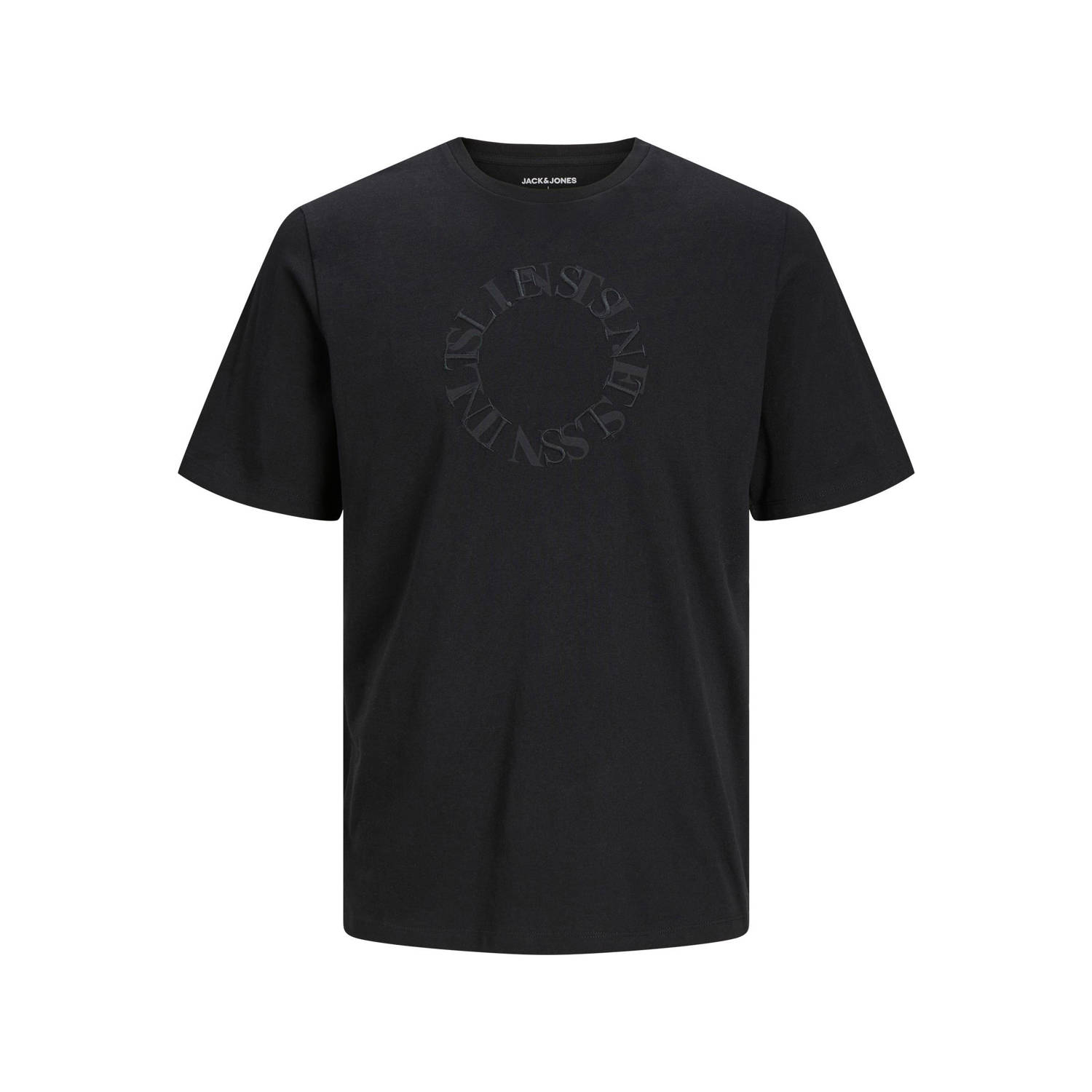 JACK & JONES PLUS SIZE regular fit T-shirt JJLEE Plus Size met printopdruk zwart