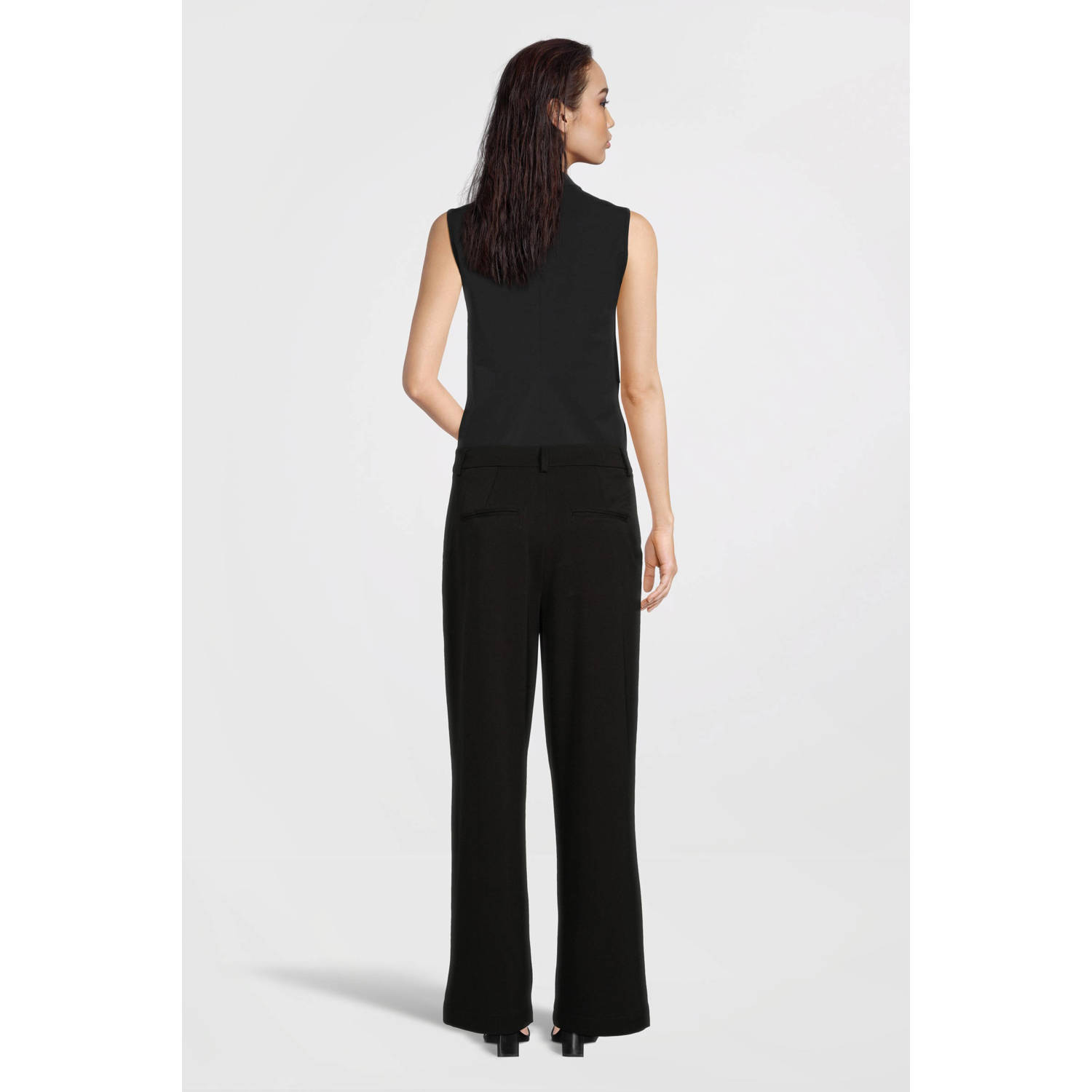 MSCH Copenhagen high waist wide leg pantalon MSCHHenrika zwart