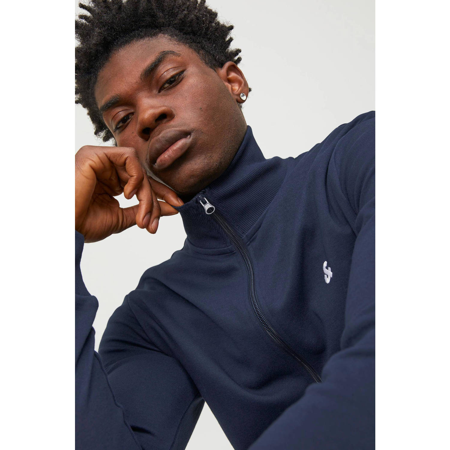 JACK & JONES ESSENTIALS sweatvest JJEPAULOS met logo navy blazer