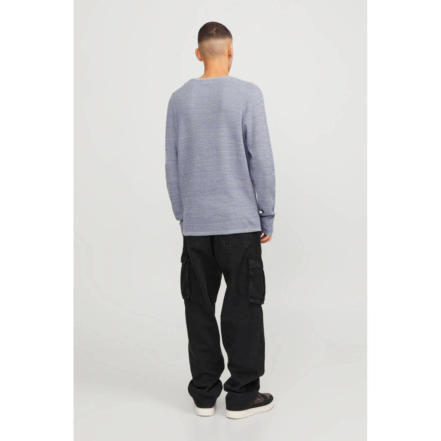 JACK & JONES ESSENTIALS gemêleerde trui JJEGREG lichtblauw