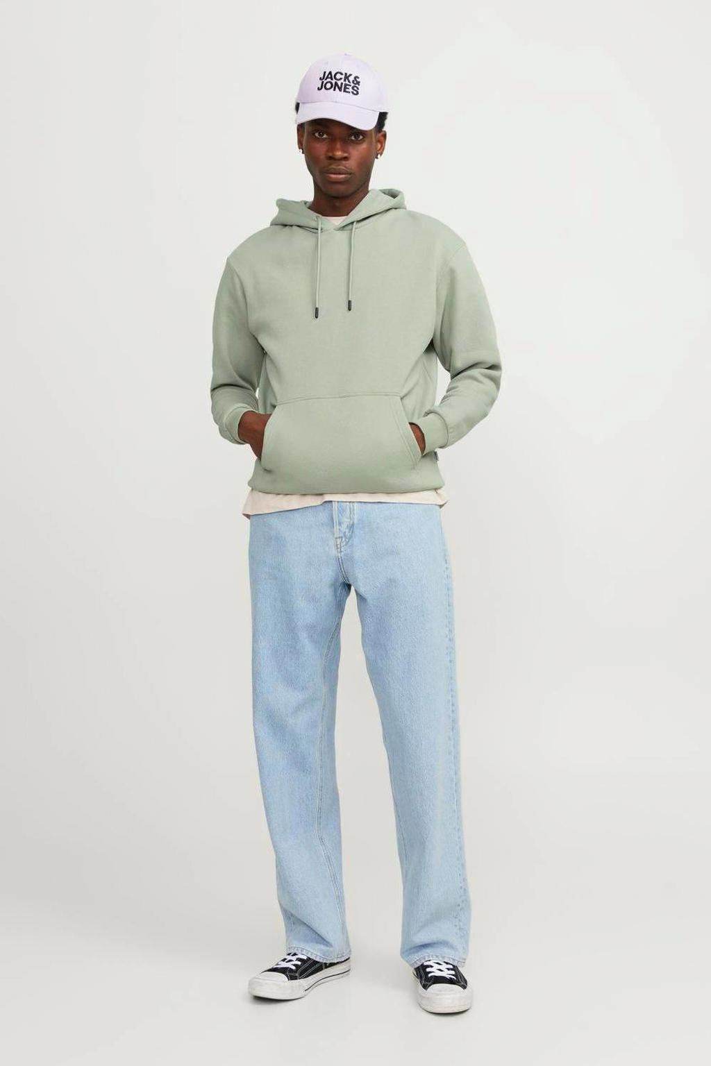 JACK & JONES ESSENTIALS gemêleerde hoodie JJEBRADLEY desert sage