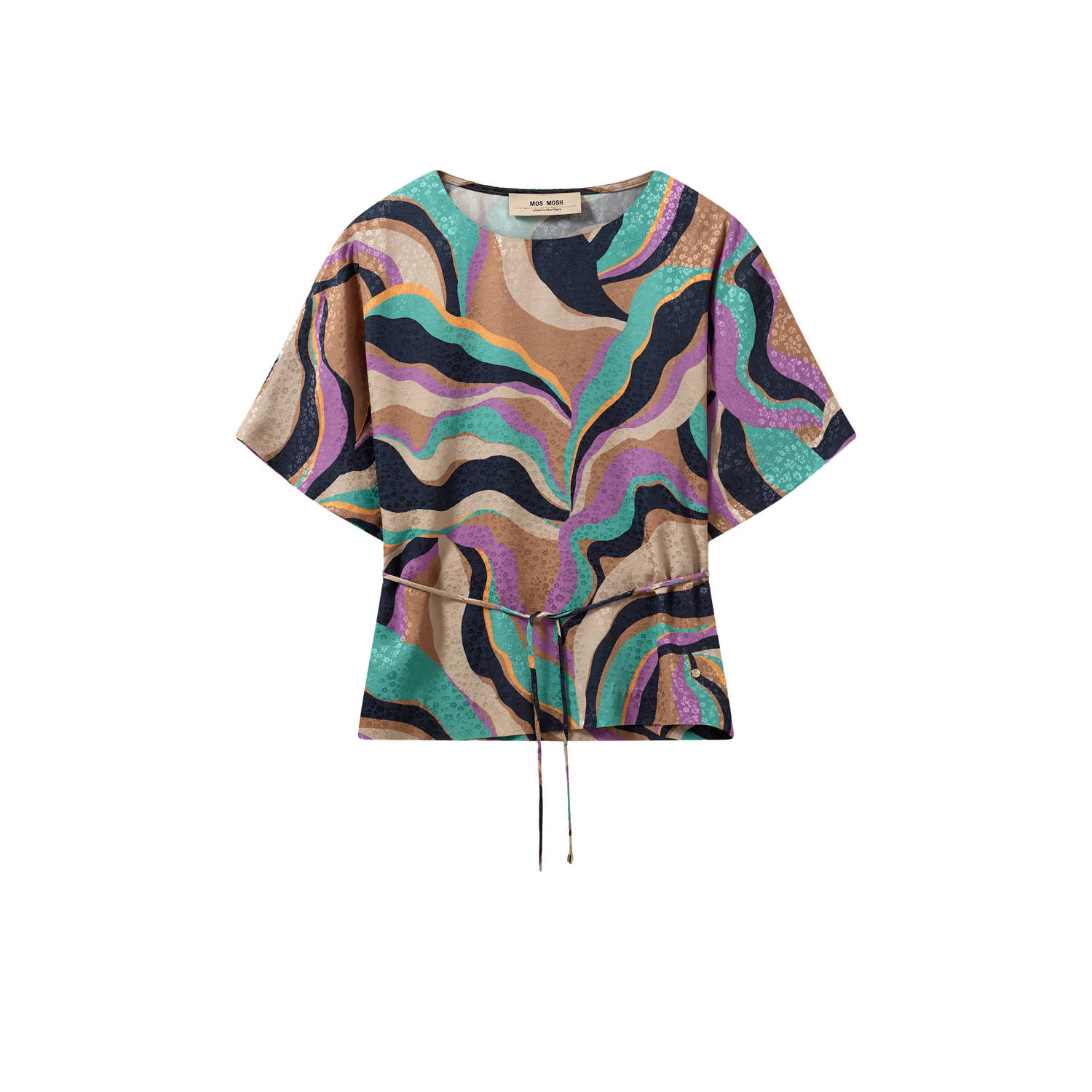 MOS MOSH Stijlvolle en Comfortabele Onda Top in Paars met All-Over Print Purple Dames