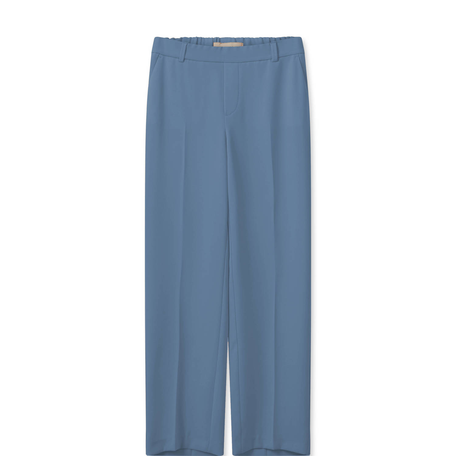 Mos Mosh cropped straight fit pantalon Bai Leia van polyester blauw