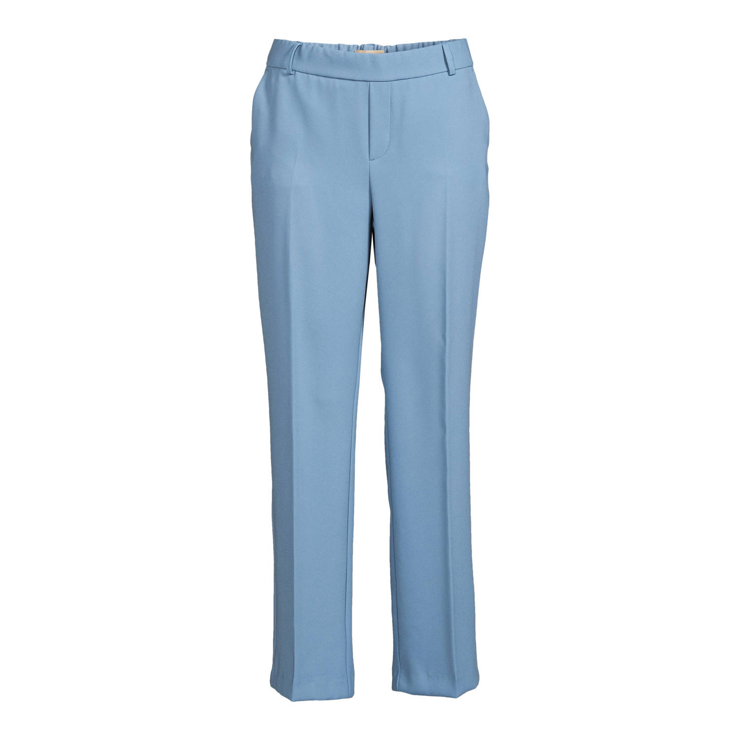 Mos Mosh cropped straight fit pantalon Bai Leia van gerecycled polyester blauw