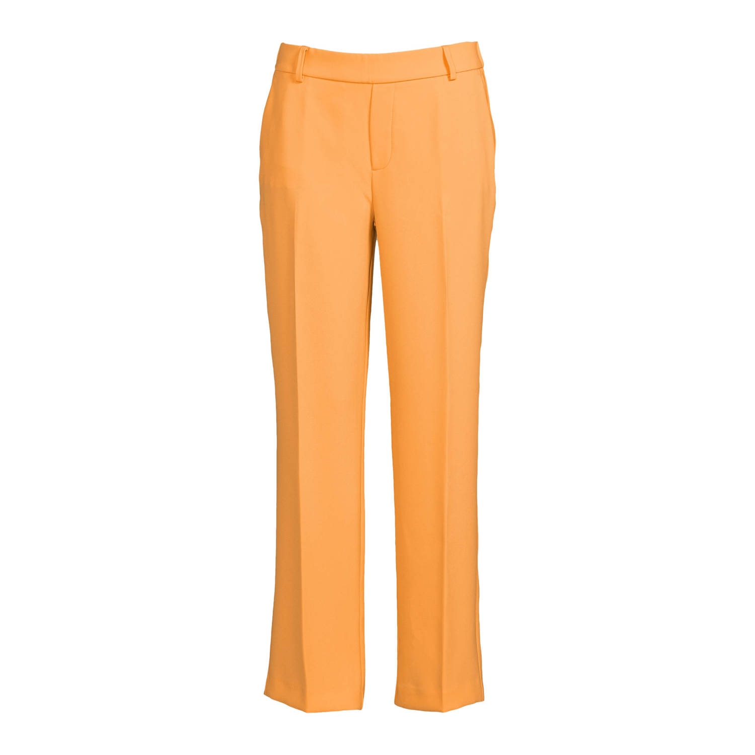 Mos Mosh cropped straight fit pantalon Bai Leia van polyester oranje