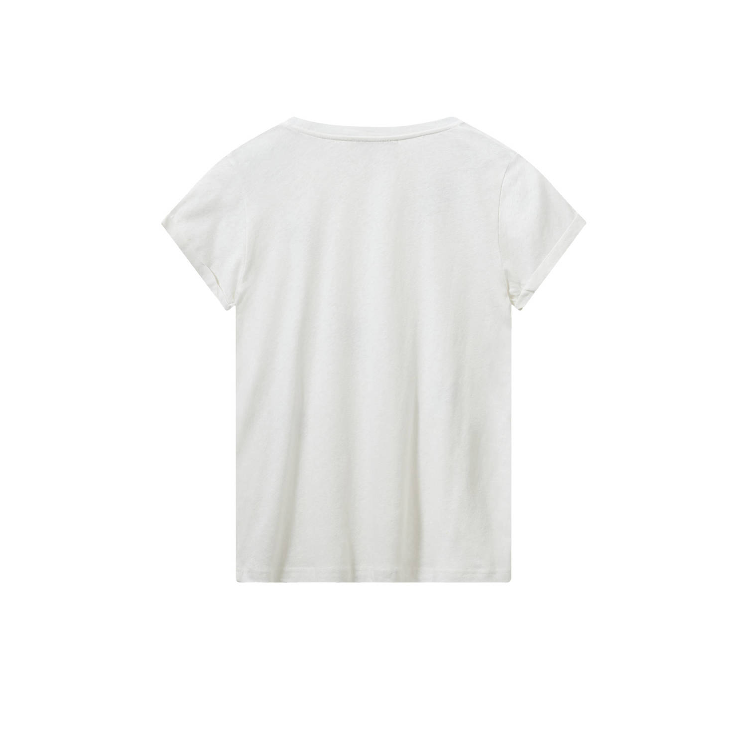 Mos Mosh T-shirt MMLaura met hartjes en strass steentjes wit zilver