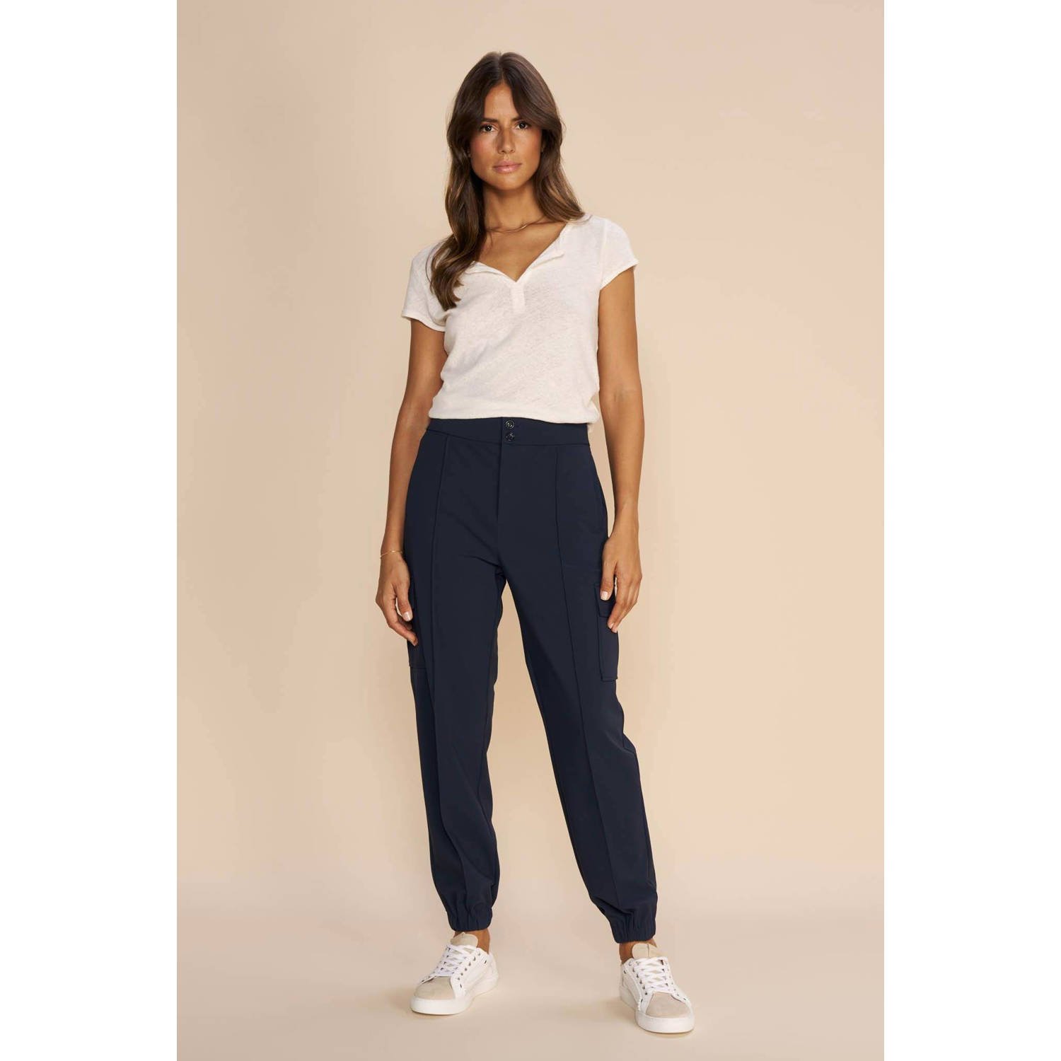 MOS MOSH Cargo Broek Antina Izzy Donkerblauw XS Dames Blue Dames