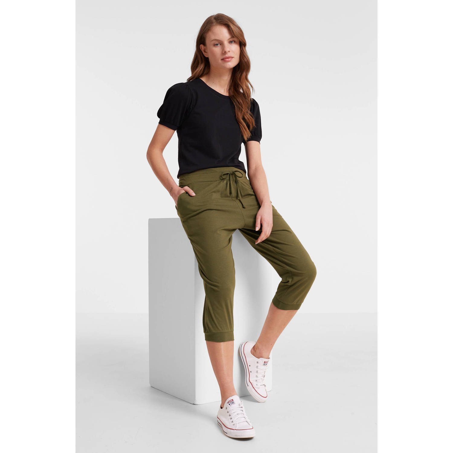 Anytime harem capri jogger khaki