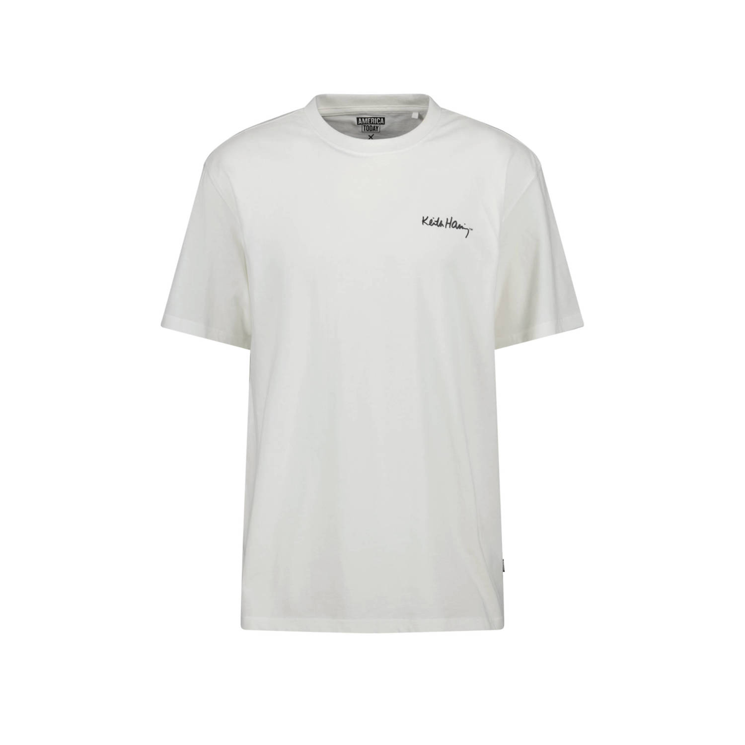 America Today oversized T-shirt Emery met backprint off white