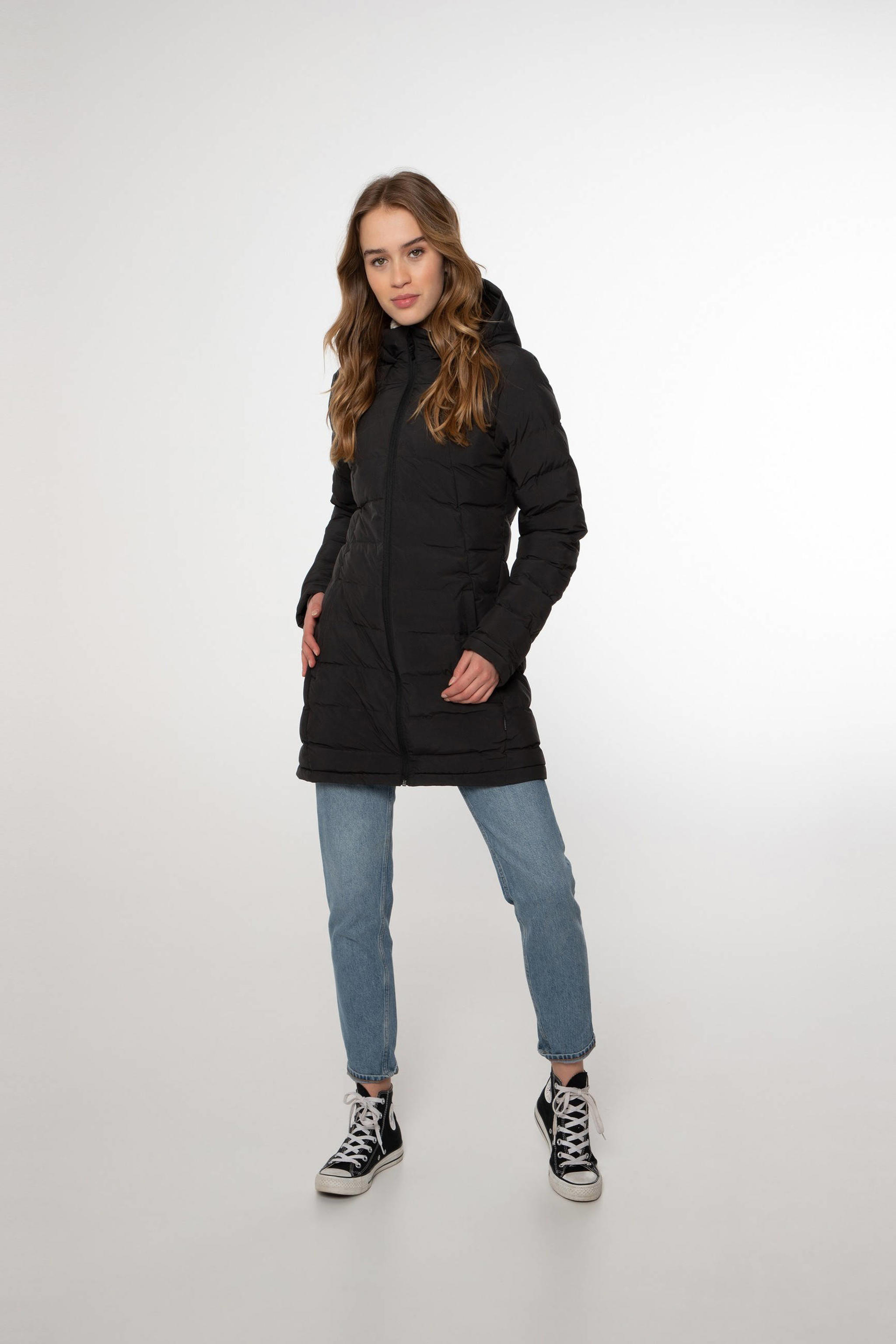 Geographical Norway Doorgestikte mantel Atruche zwart goedkoop kopen