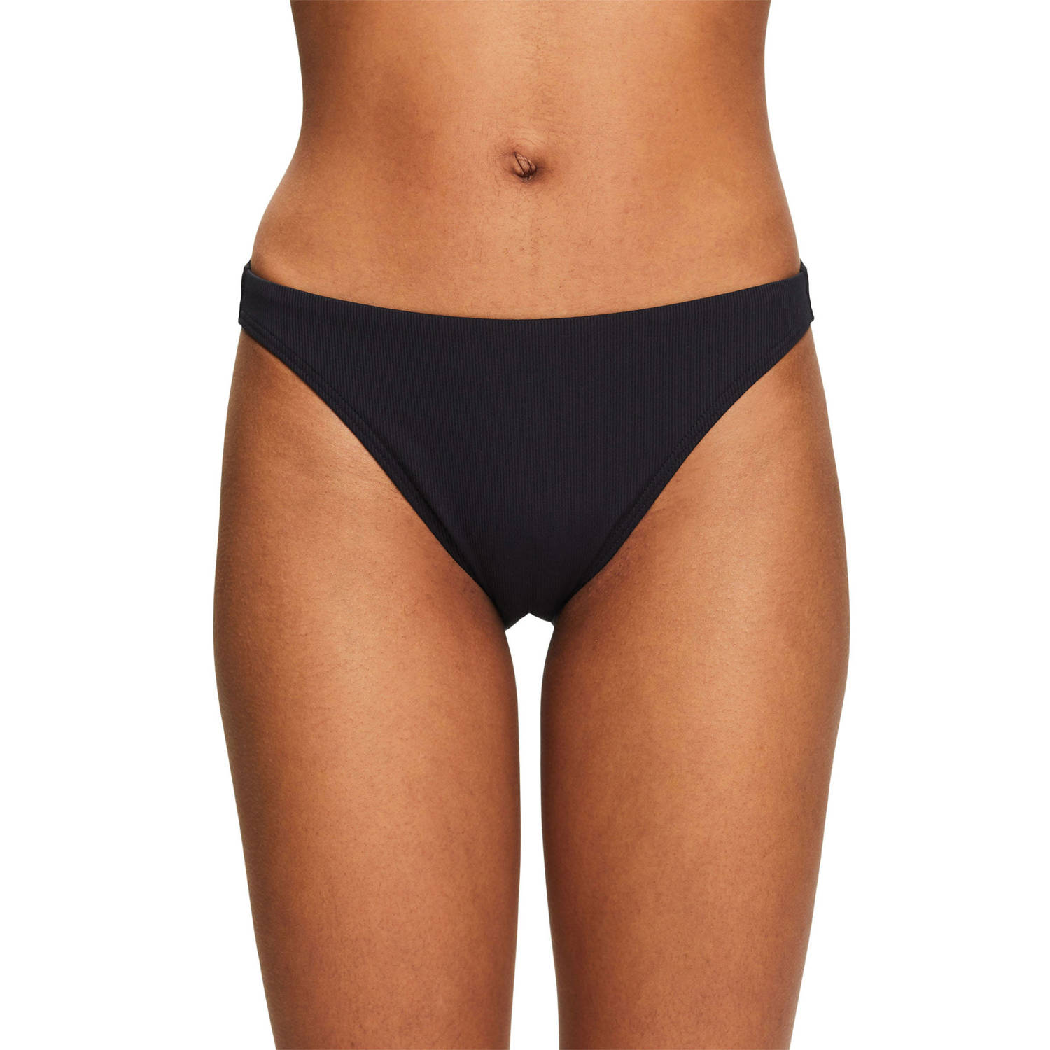 ESPRIT Women Beach bikinibroekje met ribstructuur zwart