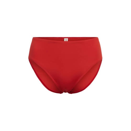 ESPRIT Women Beach high waist bikinibroekje met ribstructuur rood