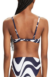 thumbnail: ESPRIT Women Beach voorgevormde beugel bikinitop donkerblauw/wit