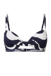 thumbnail: ESPRIT Women Beach voorgevormde beugel bikinitop donkerblauw/wit
