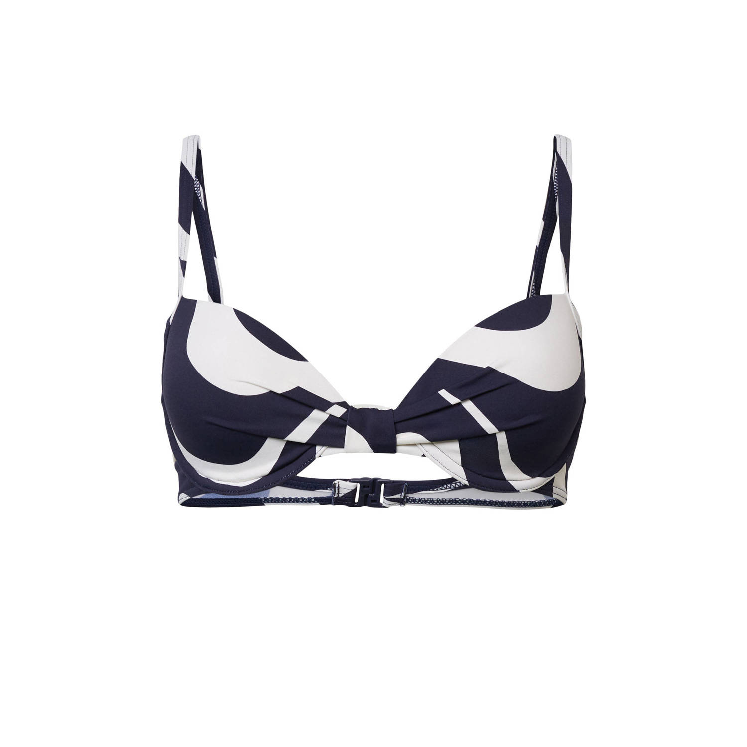 ESPRIT Women Beach voorgevormde beugel bikinitop donkerblauw wit
