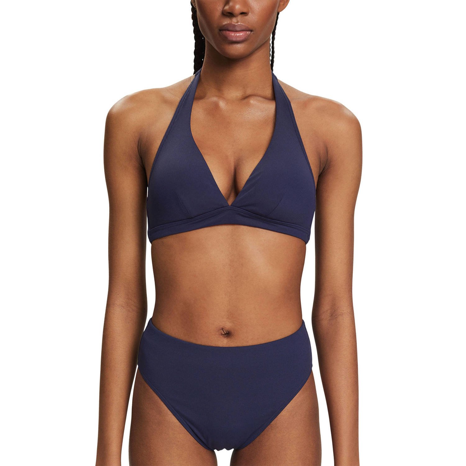 ESPRIT Women Beach voorgevormde halter bikinitop donkerblauw