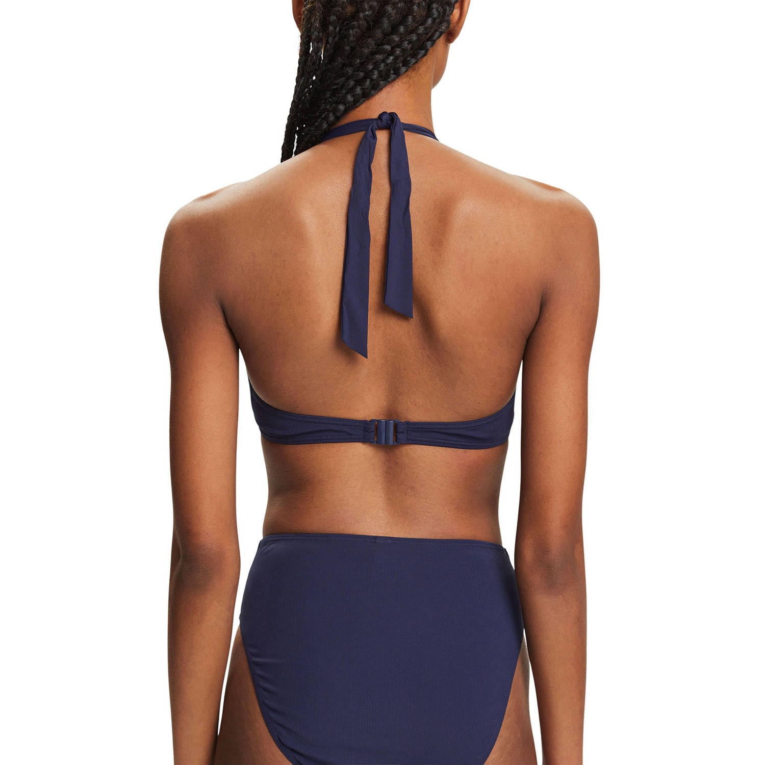 ESPRIT Women Beach voorgevormde halter bikinitop donkerblauw