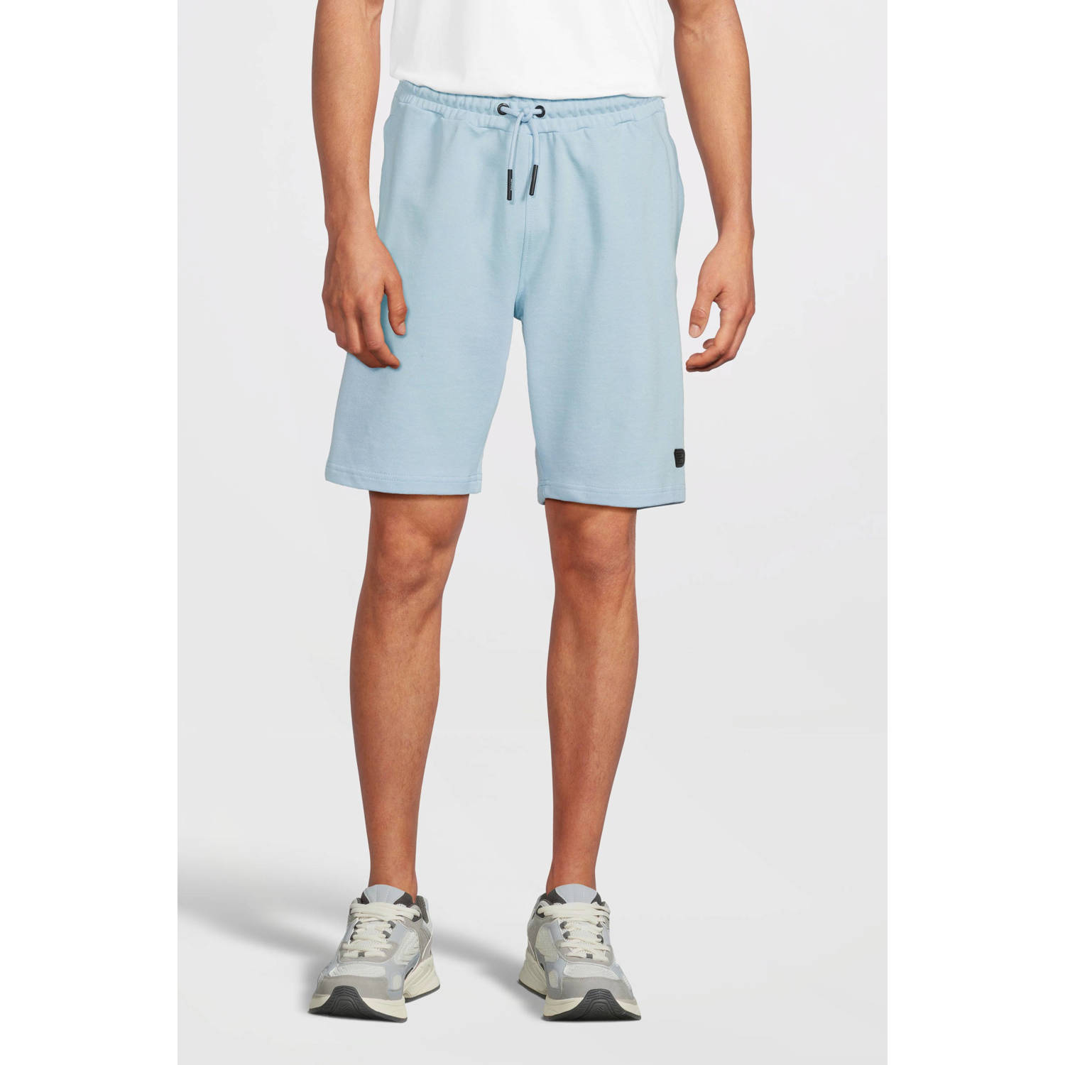 Ballin regular fit short met logo lt blue