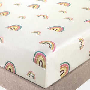 katoenen kinderhoeslaken Little Rainbow