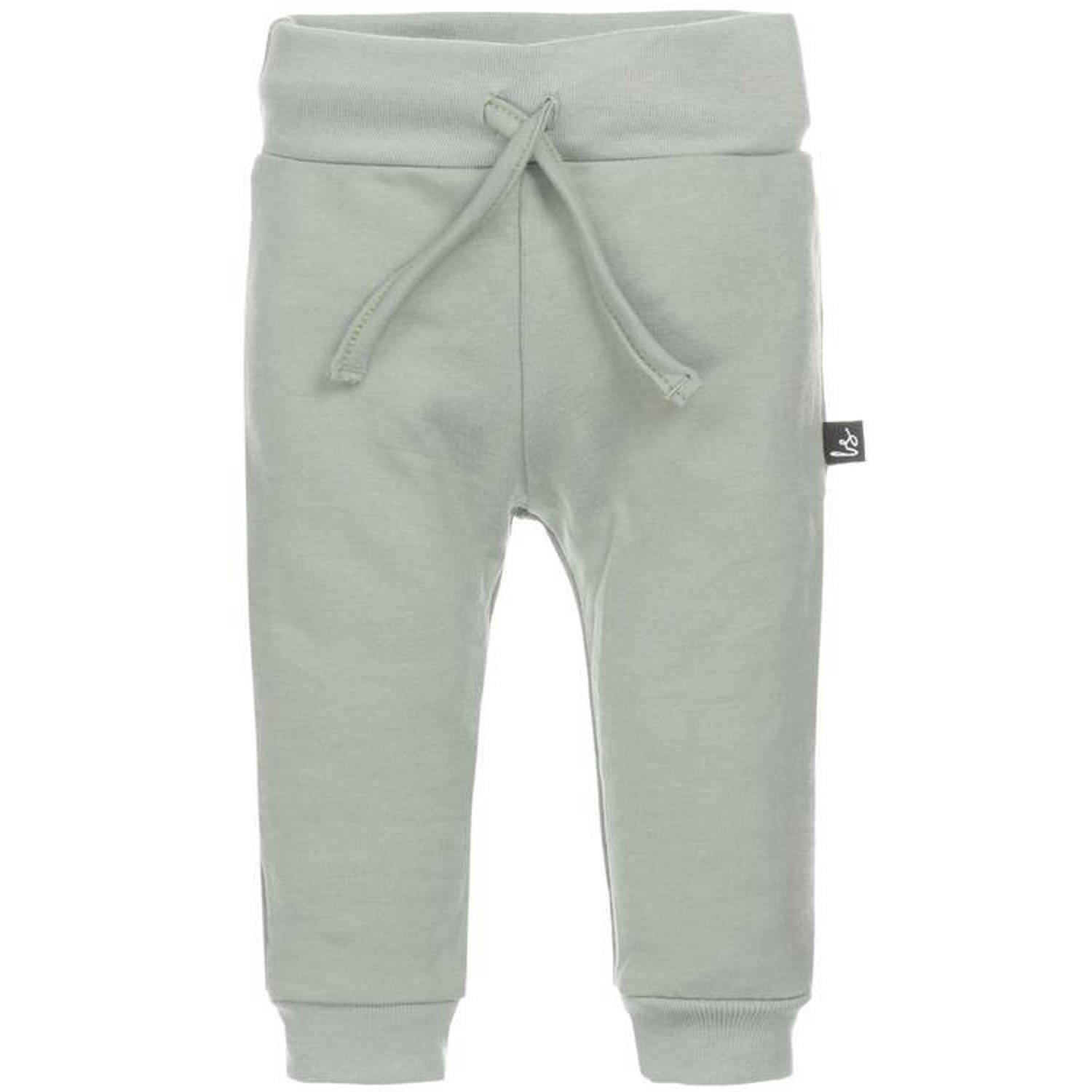 Babystyling baby regular fit joggingbroek lichtgroen Jongens Katoen Effen 86 92