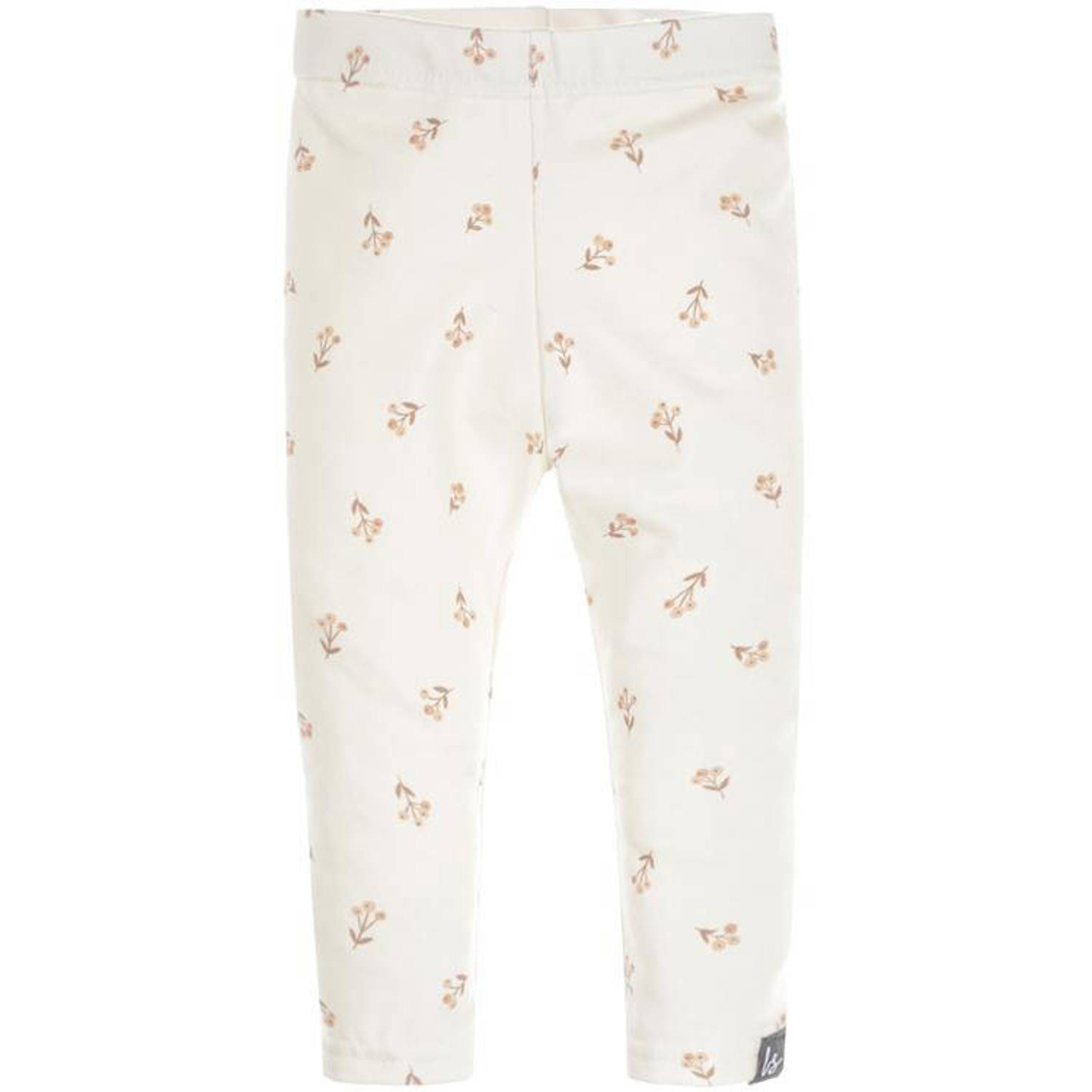 Babystyling baby gebloemde regular fit broek ecru beige Meisjes Katoen 86 92