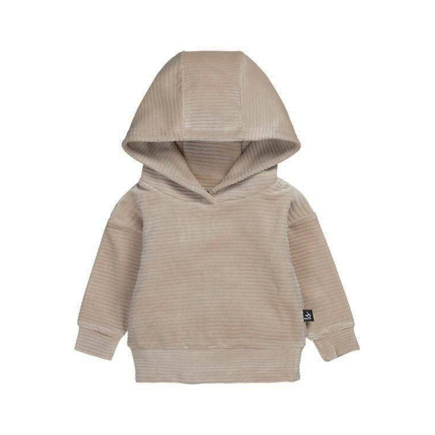 Babystyling baby corduroy hoodie bruin Sweater Effen 50 56