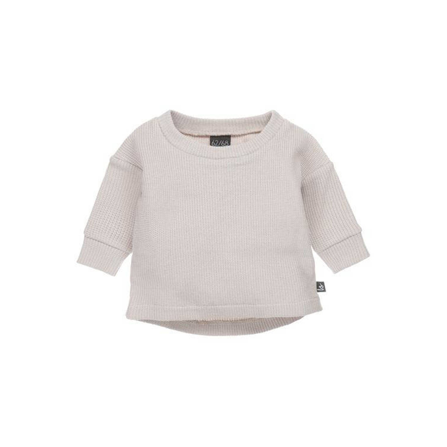 Babystyling baby trui beige Jongens Sweat Ronde hals Effen 50 56