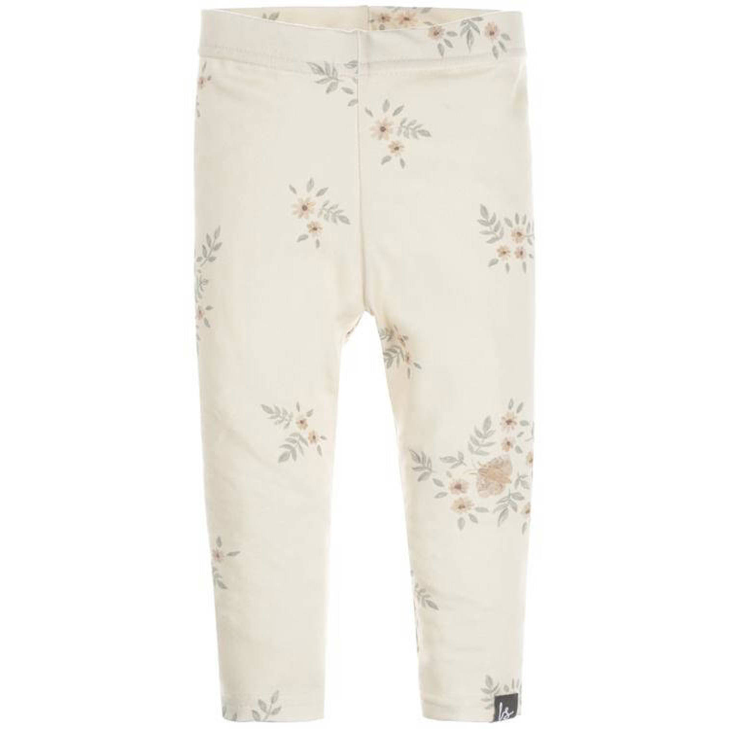 Babystyling baby gebloemde regular fit broek ecru beige Meisjes Katoen 50 56