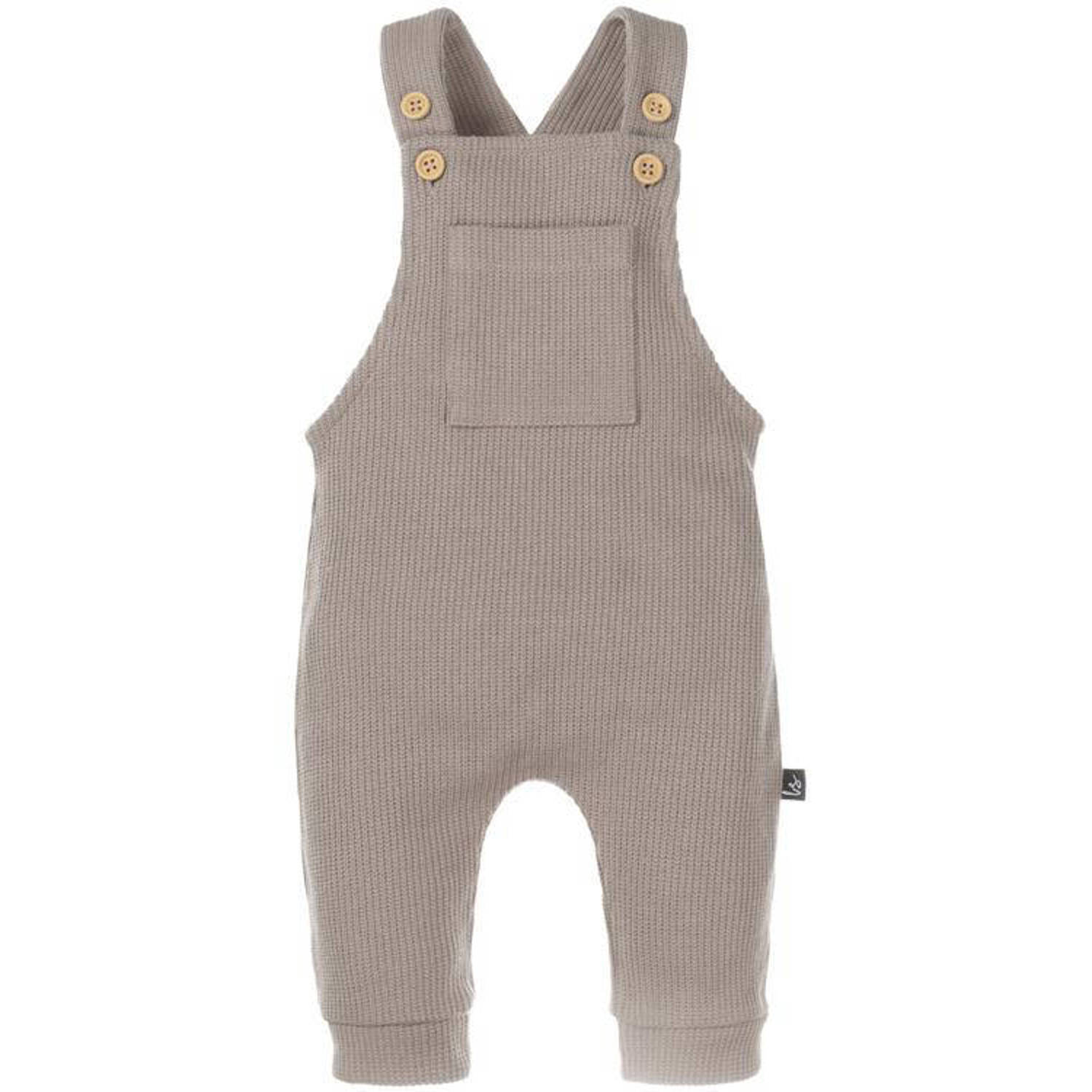 Babystyling baby regular fit tuinbroek bruin Stretchkatoen Vierkante hals 62 68