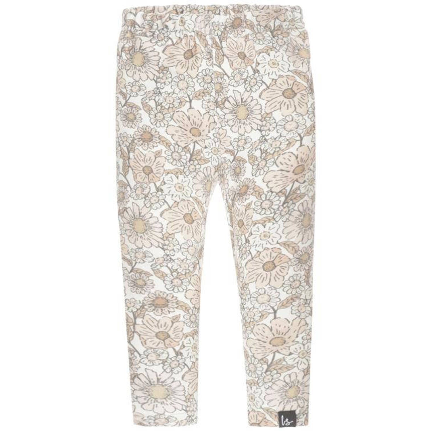 Babystyling baby gebloemde regular fit broek ecru beige Meisjes Katoen 86 92