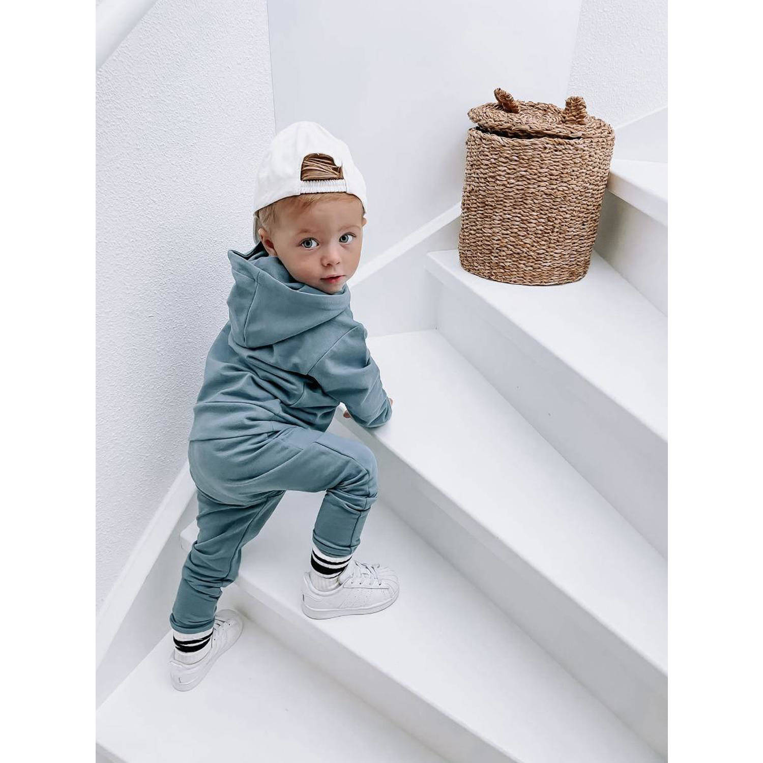 Babystyling baby hoodie blauw