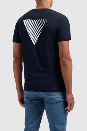 regular fit T-shirt met backprint navy