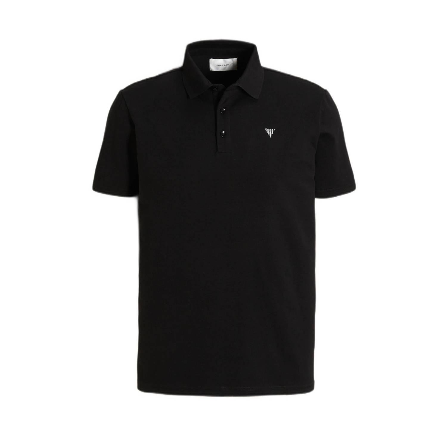 PURE PATH Heren Polo's & T-shirts Pure Logo Polo With Chest Print Zwart