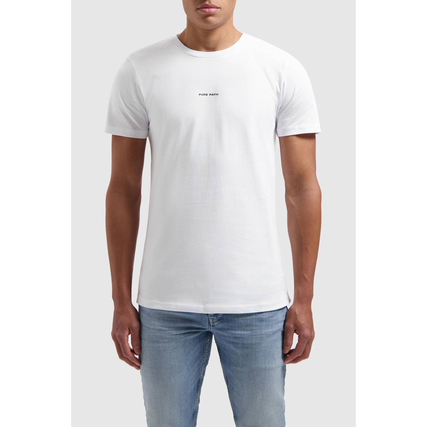 PURE PATH Heren Polo's & T-shirts Essential Logo T-shirt Wit