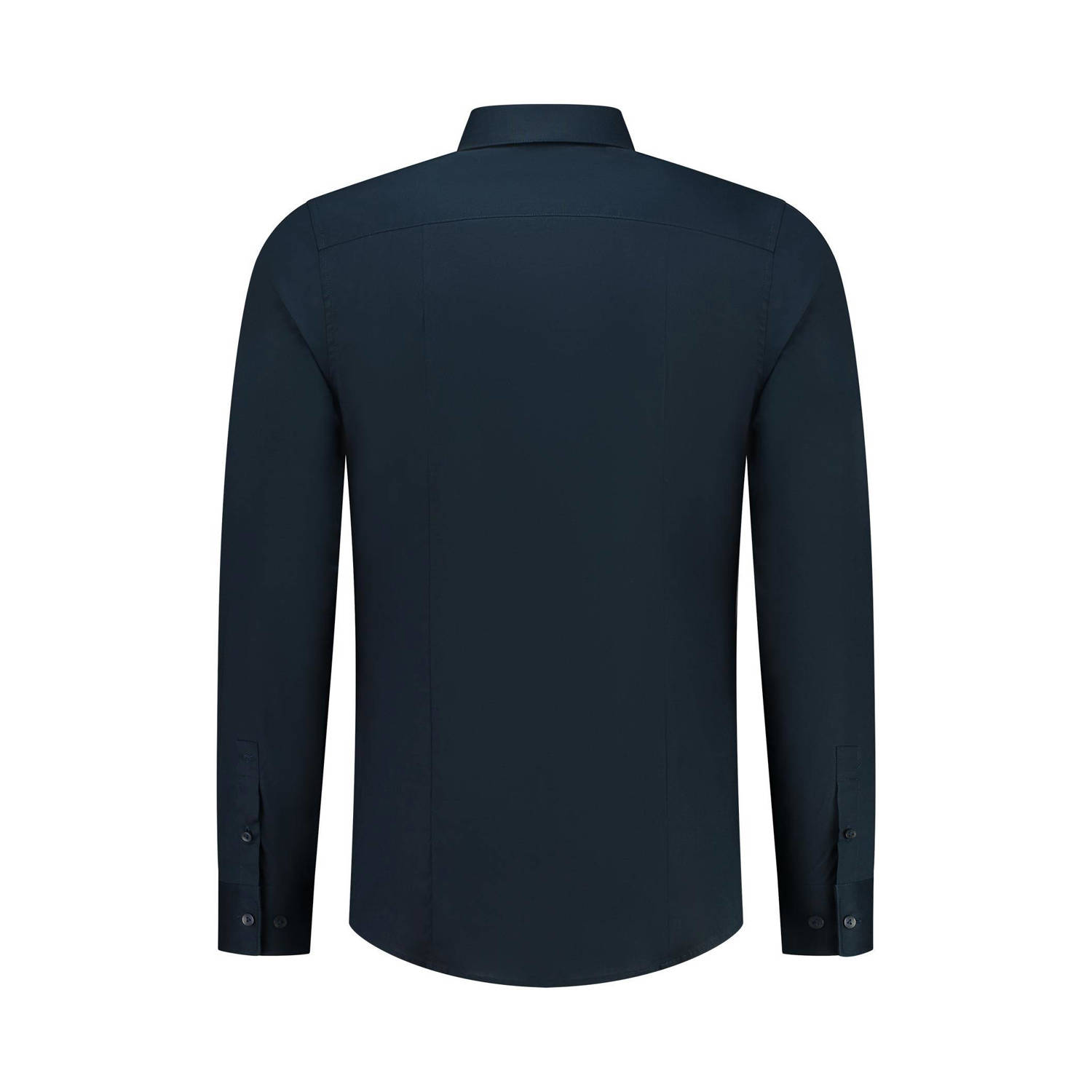 Pure Path slim fit overhemd navy