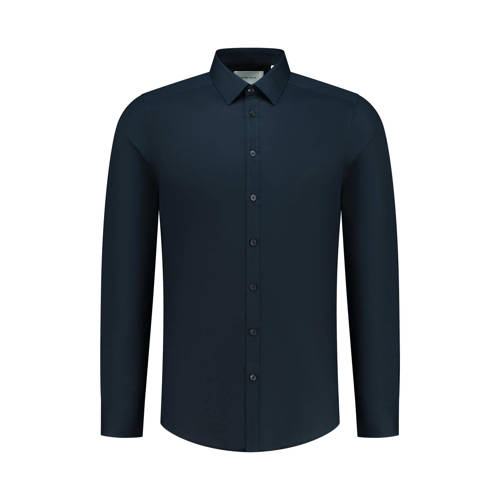 Pure Path slim fit overhemd navy afbeelding