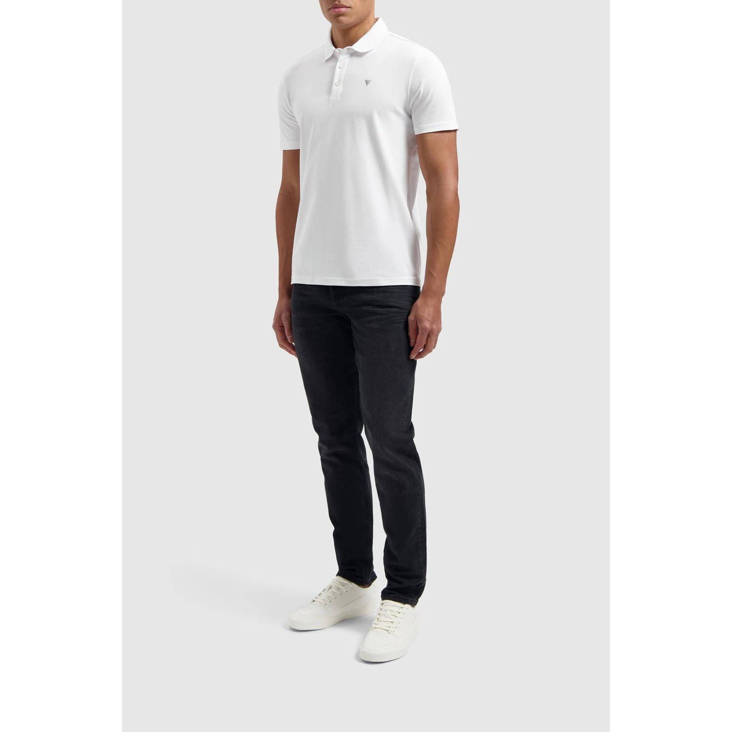 Pure Path polo met logo wit