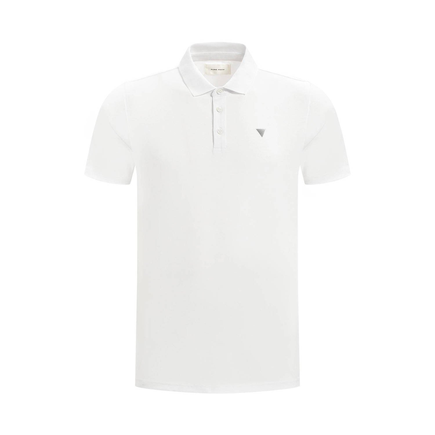PURE PATH Heren Polo's & T-shirts Pure Logo Polo With Chest Print Wit