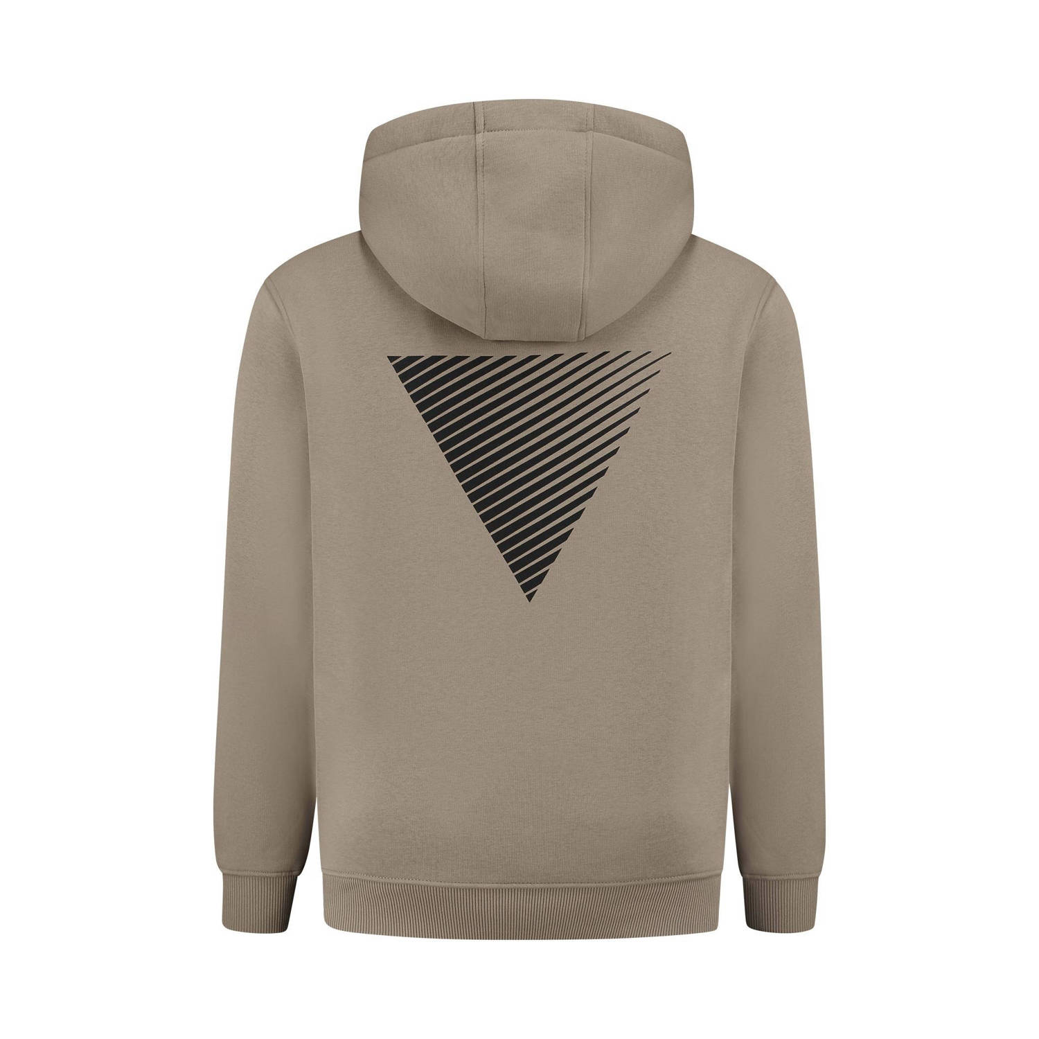 Pure Path hoodie met backprint taupe