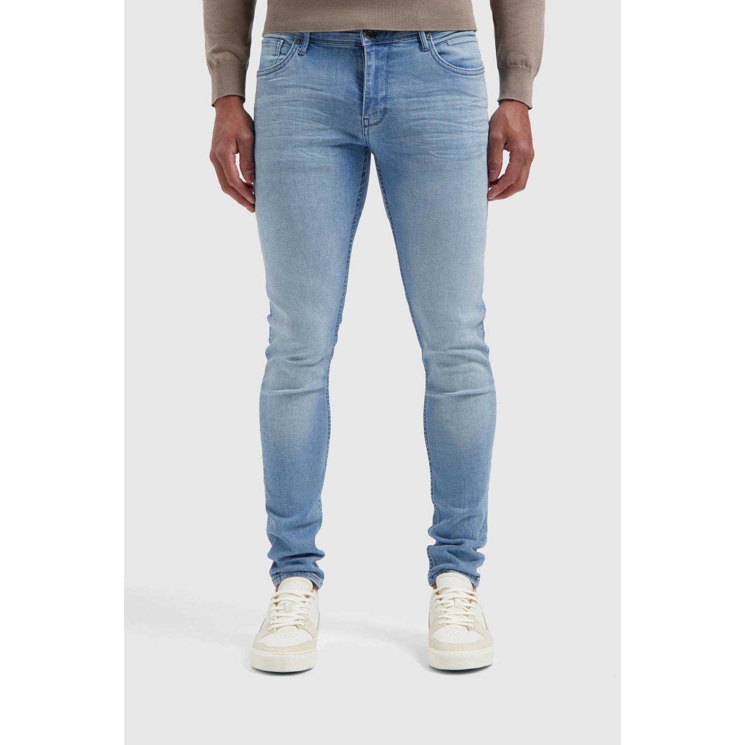 PURE PATH Heren Jeans The Jone Skinny Fit Jeans Lichtblauw