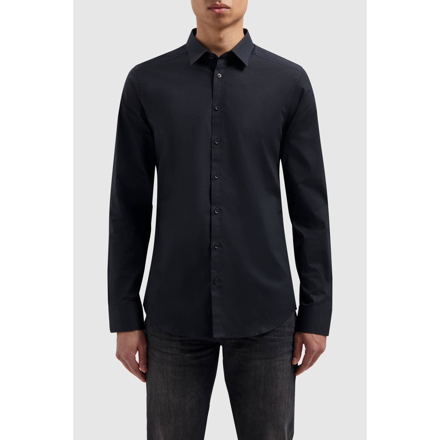 Pure Path slim fit overhemd black