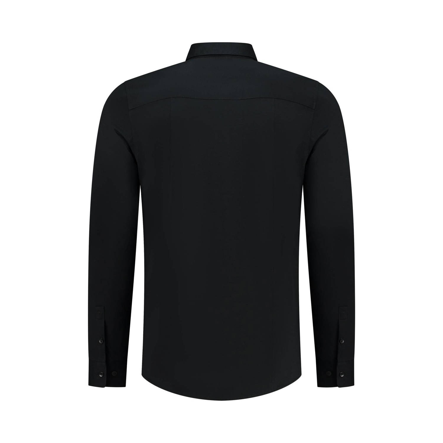 Pure Path slim fit overhemd zwart