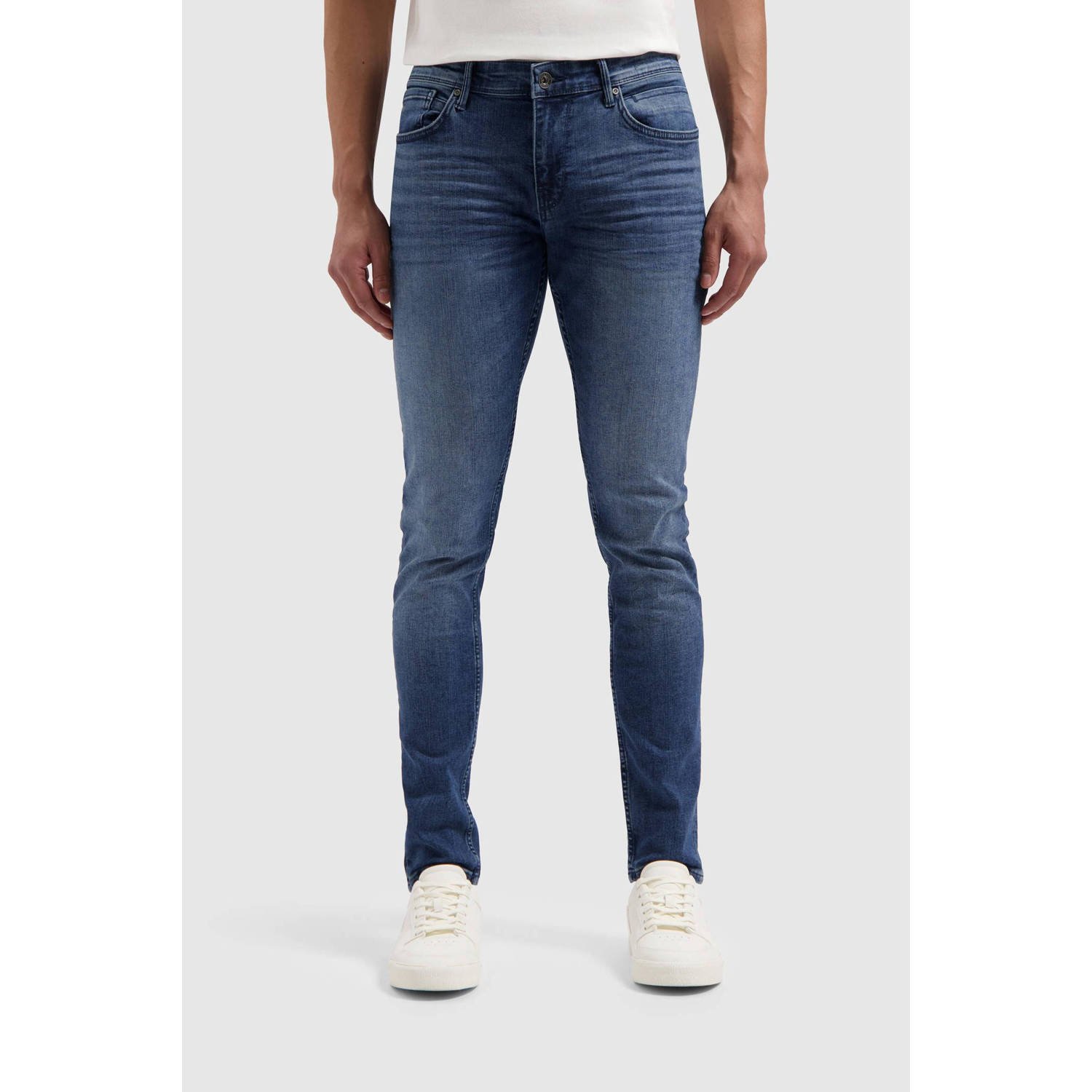 PURE PATH Heren Jeans The Jone Skinny Fit Jeans Blauw