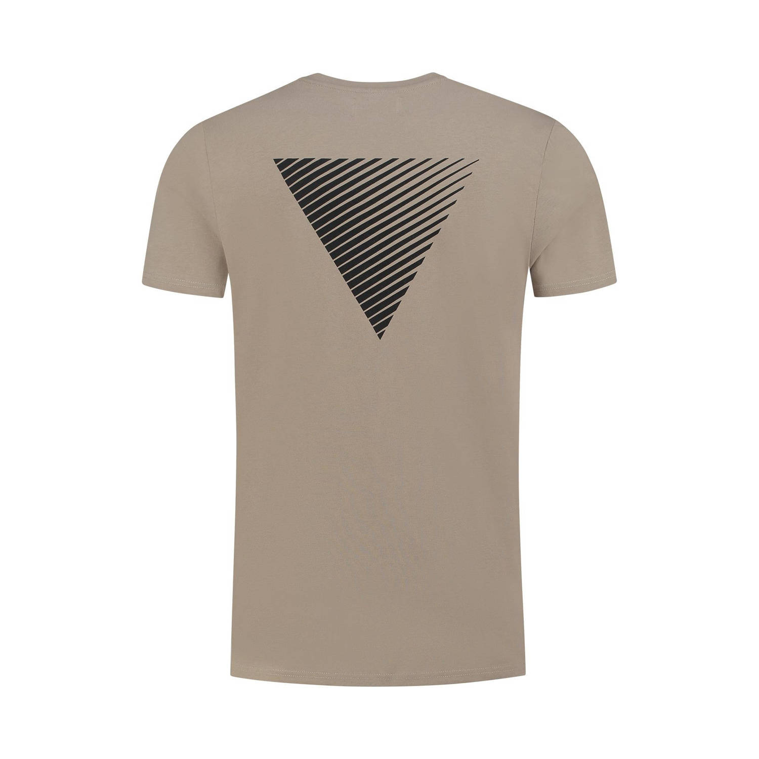 Pure Path regular fit T-shirt met backprint taupe