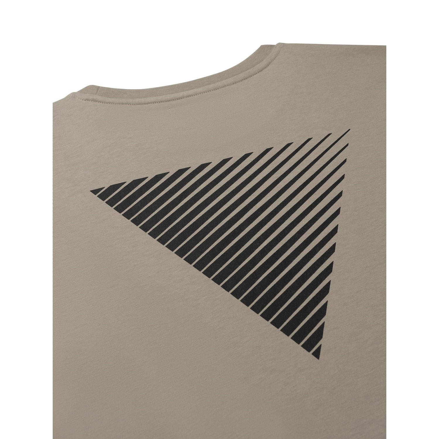 Pure Path regular fit T-shirt met backprint taupe