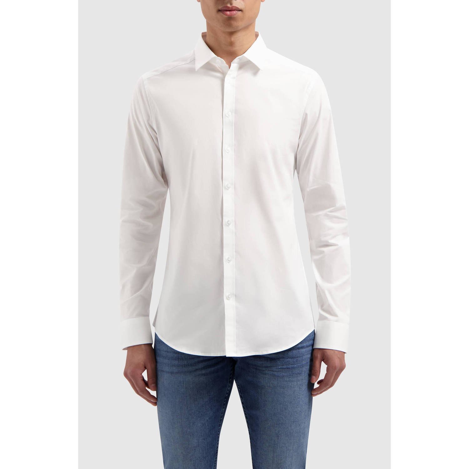 PURE PATH Heren Overhemden Essential Casual Shirt Wit