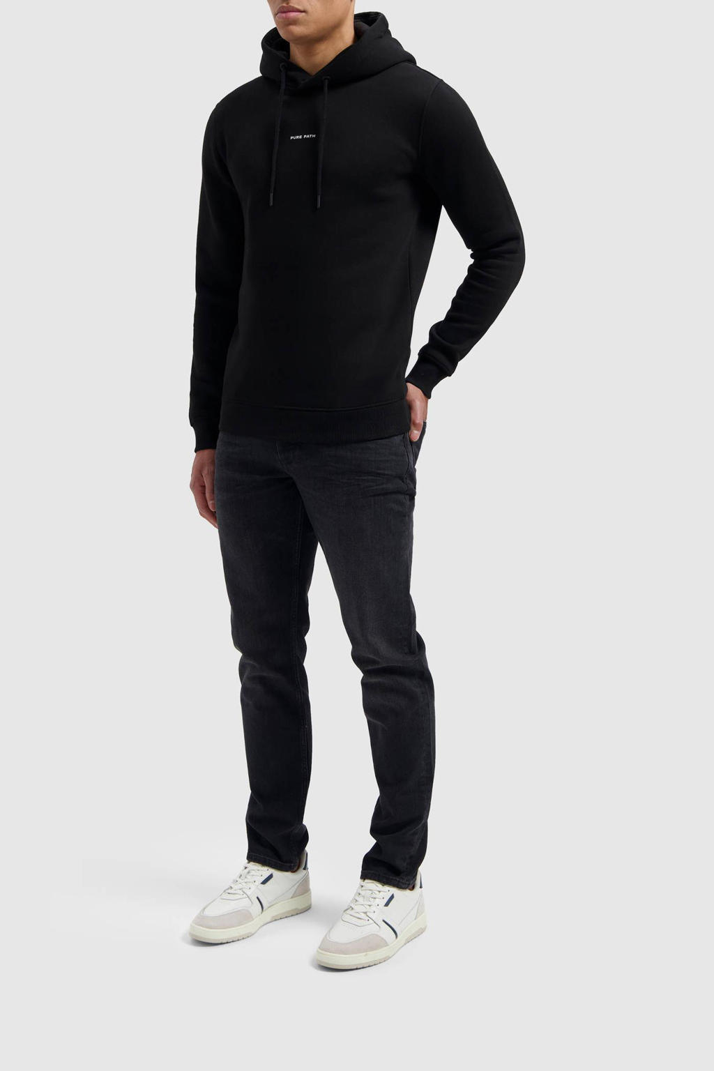 Pure Path hoodie met backprint black