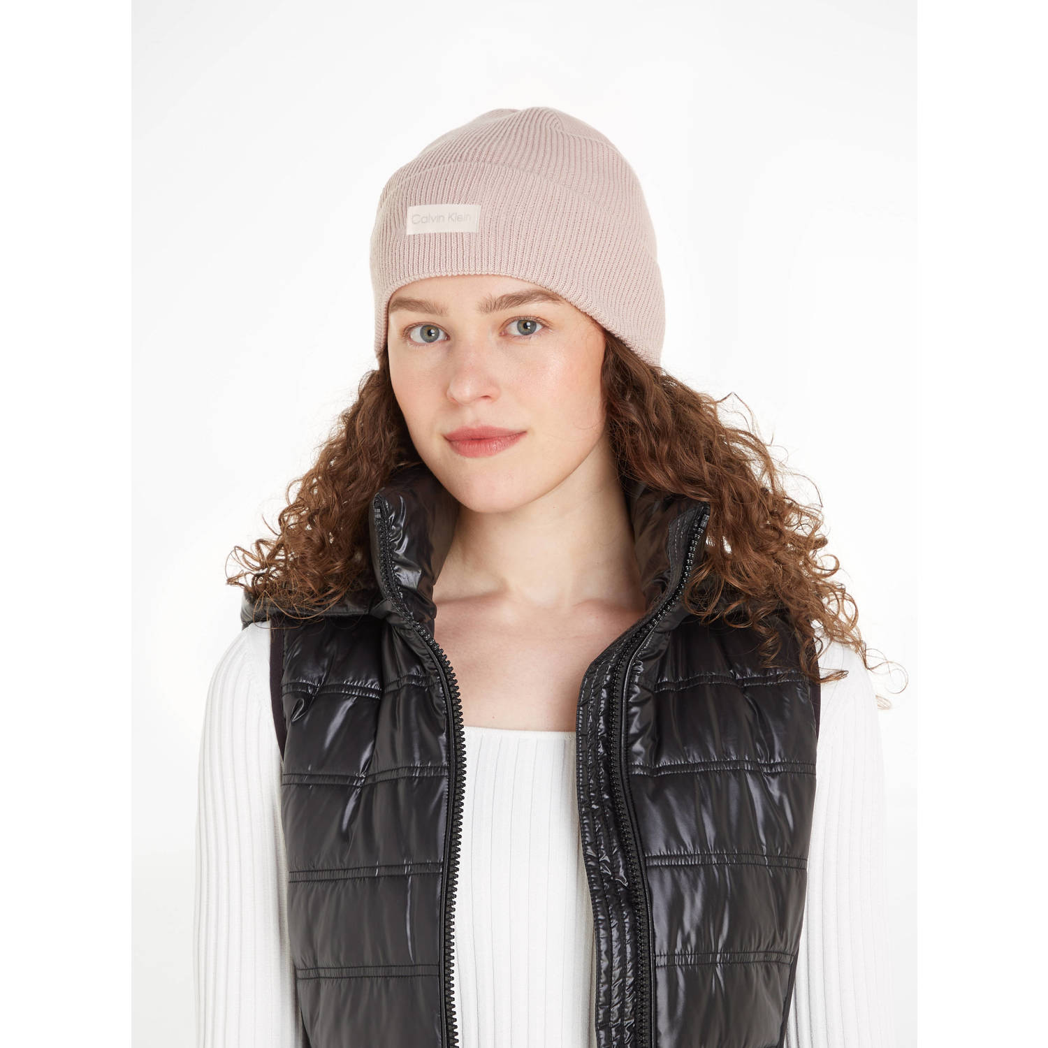 Calvin Klein muts Essential Knit lichtroze